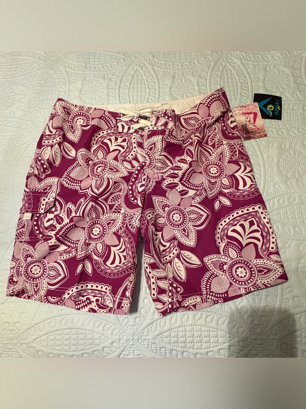 Kanu Surf Women's Floral Board Shorts - Purple/White Floral